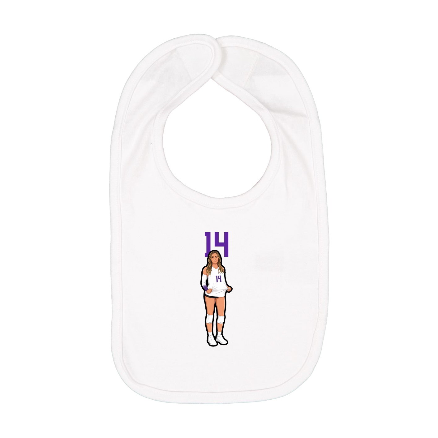 Infant Bib — Number Top in White