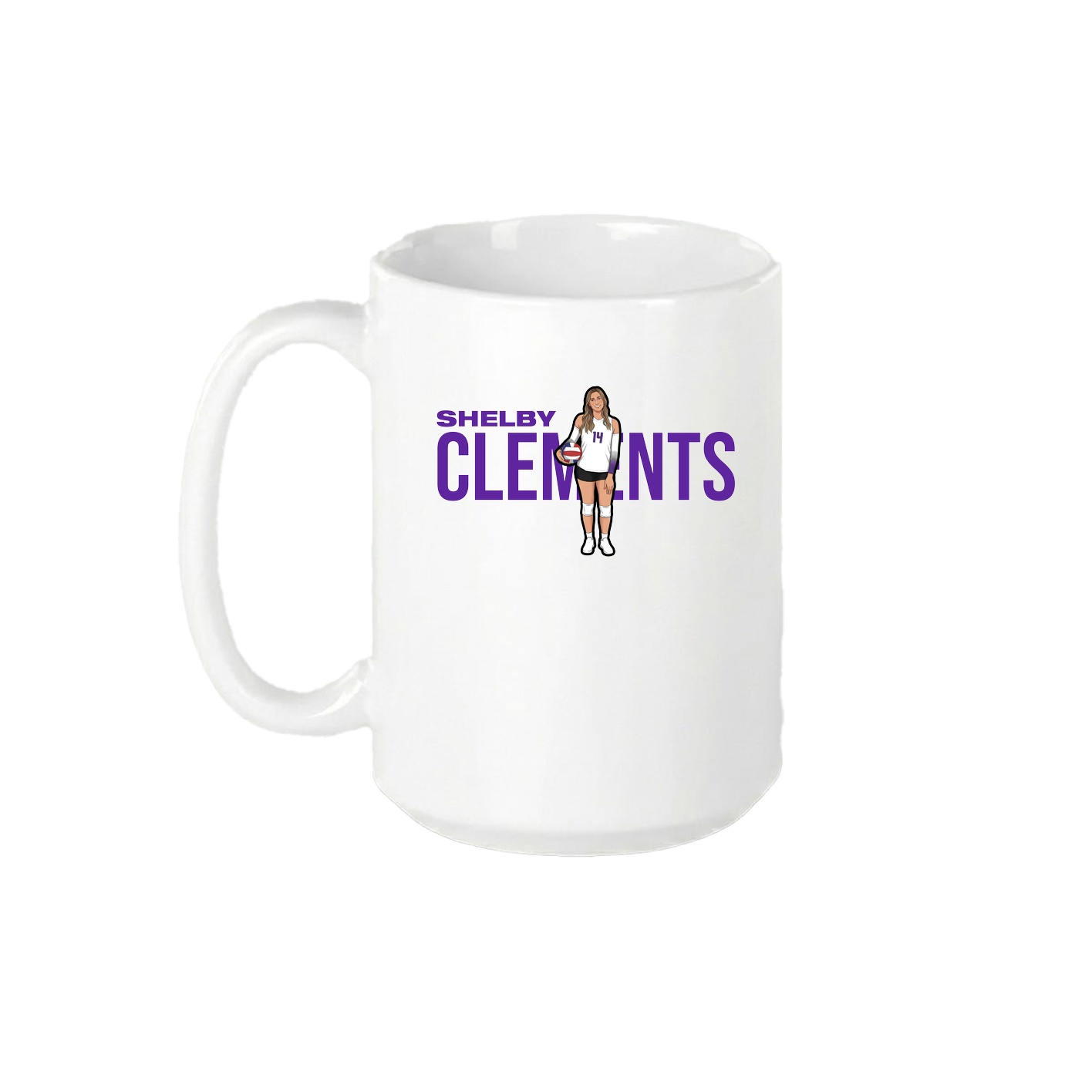 15oz Coffee Mug — Player Name in White