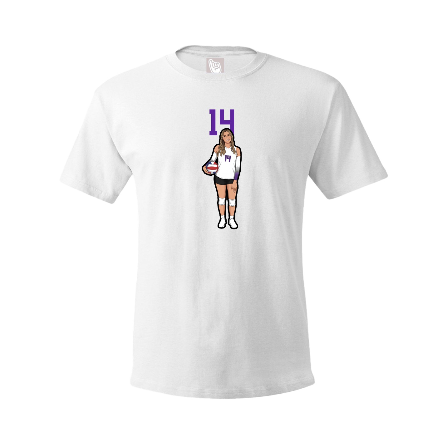Youth Tee — Number Top in White