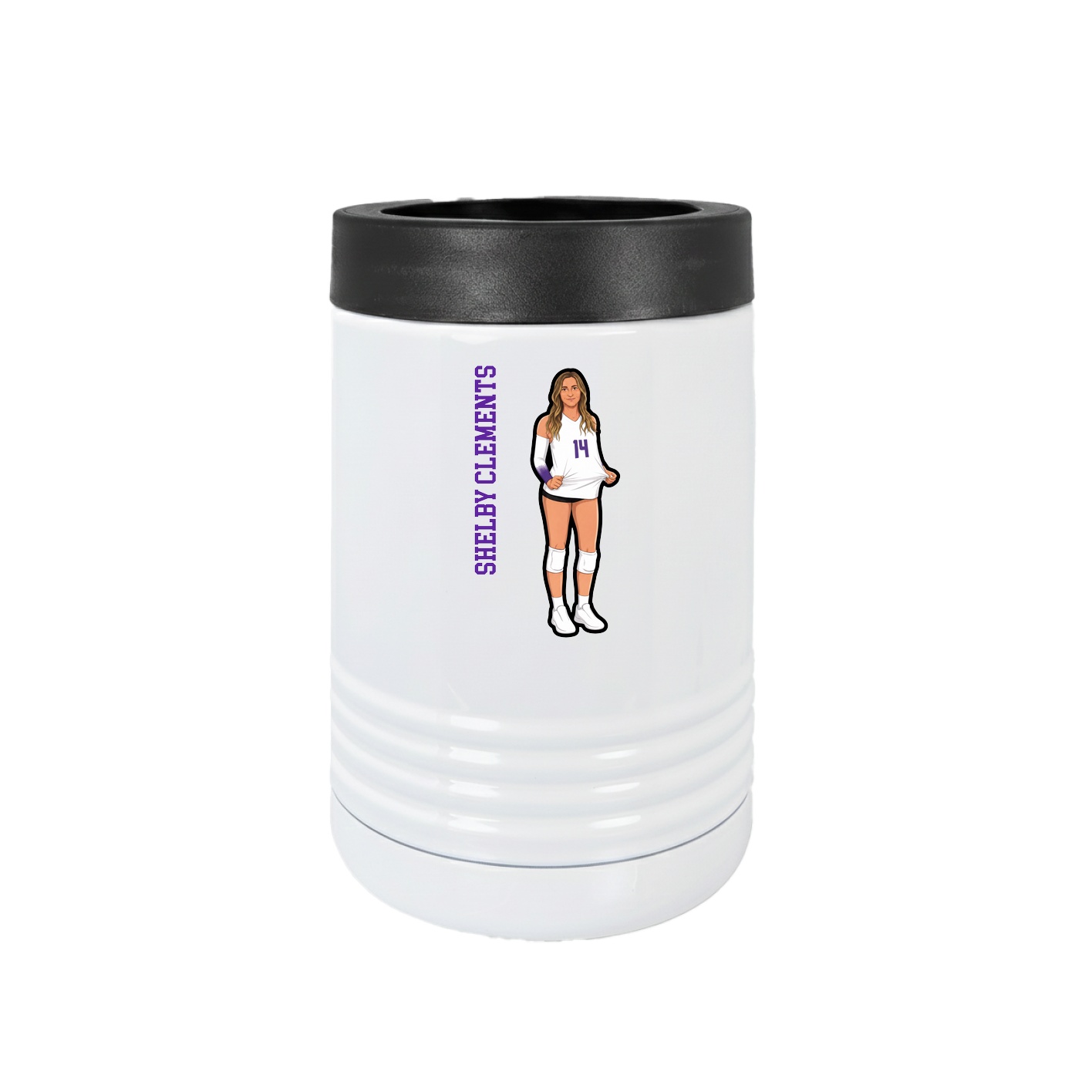 Beverage Holder — Name Vertical in White