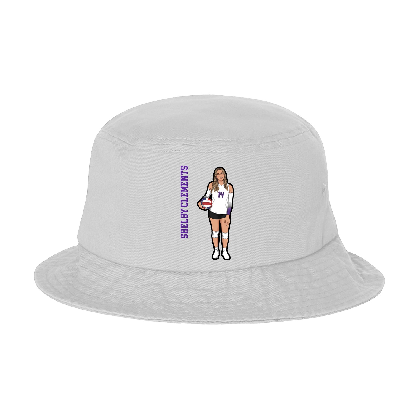 Bucket Cap — Name Vertical in White