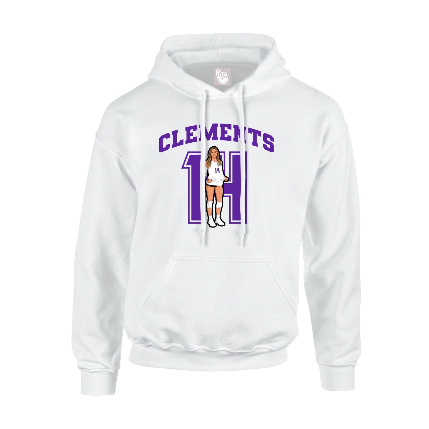 Hoodie — Number in White