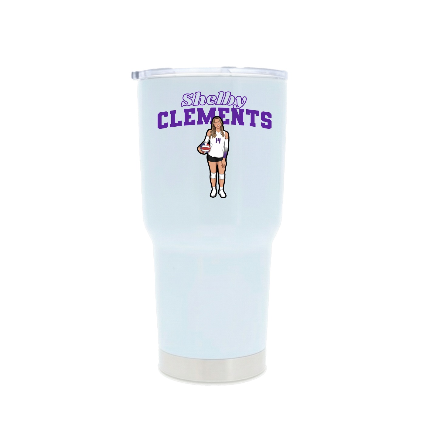 30oz Stainless Steel Tumbler — Name Arch in White