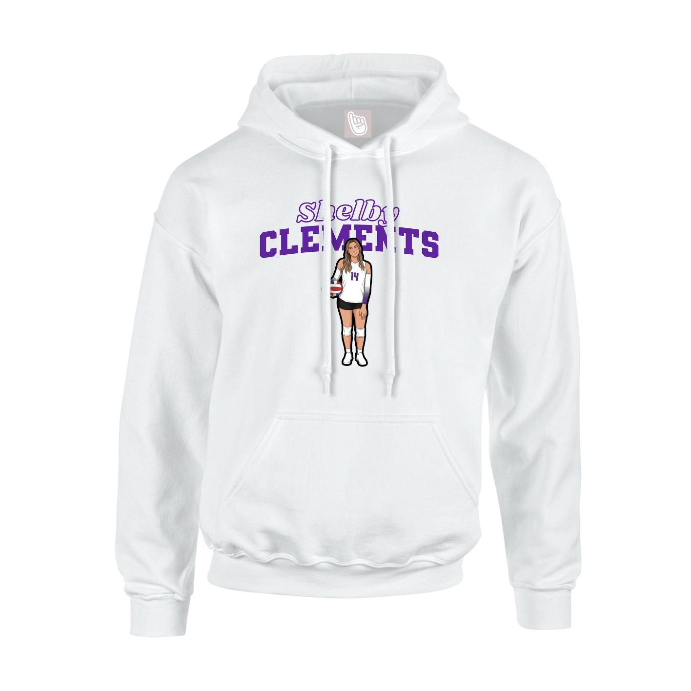 Youth Hoodie — Name Arch in White