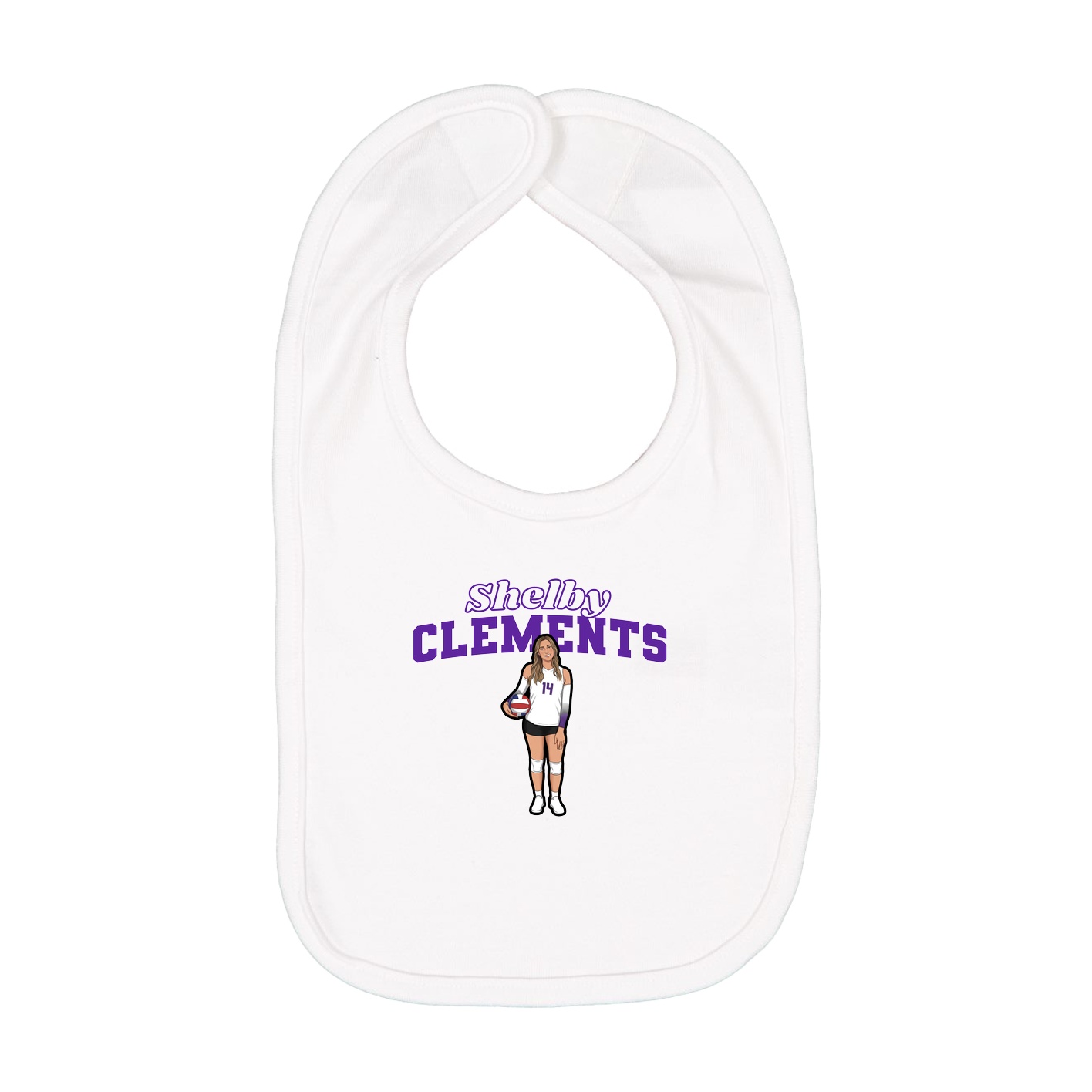 Infant Bib — Name Arch in White