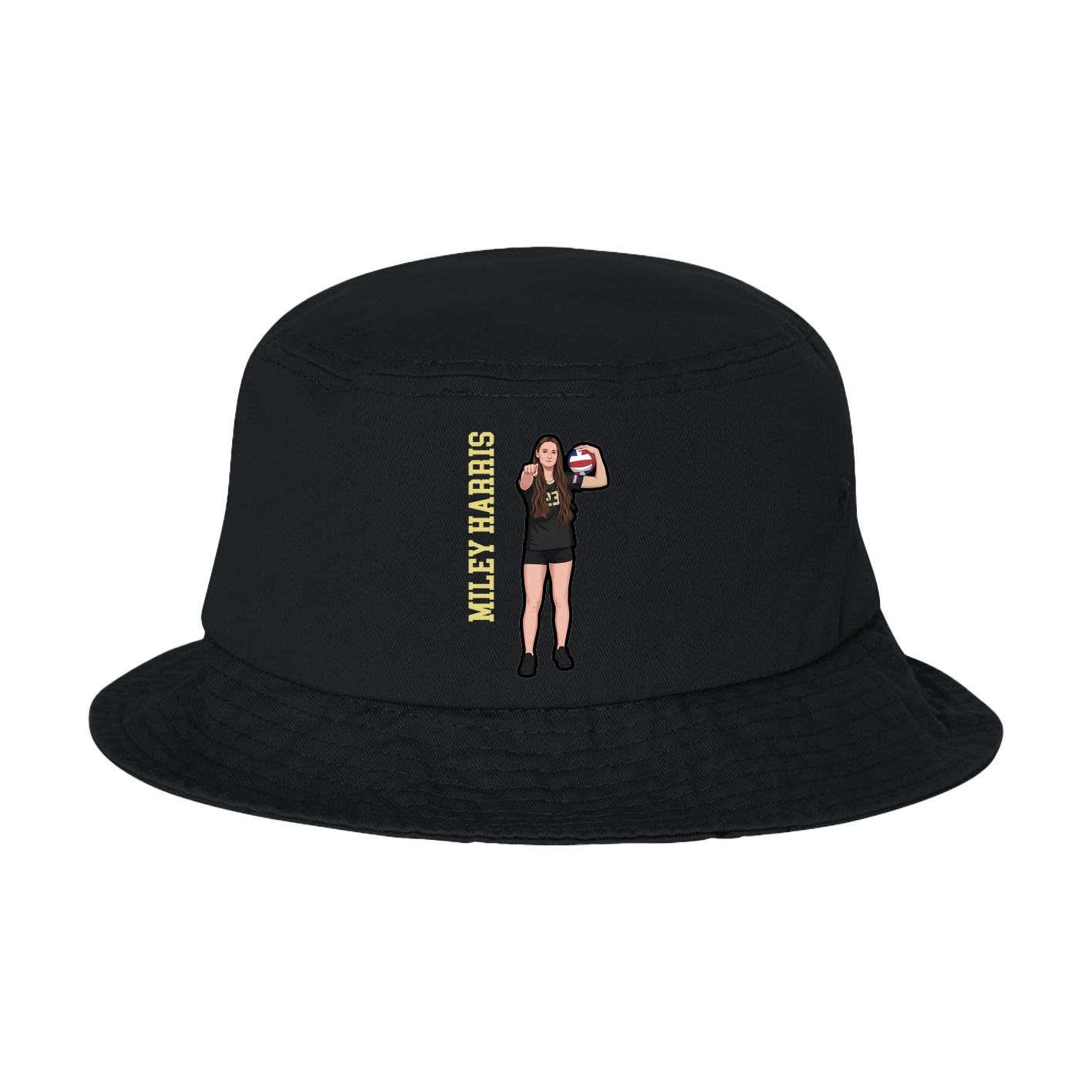 Bucket Cap — Name Vertical in Black