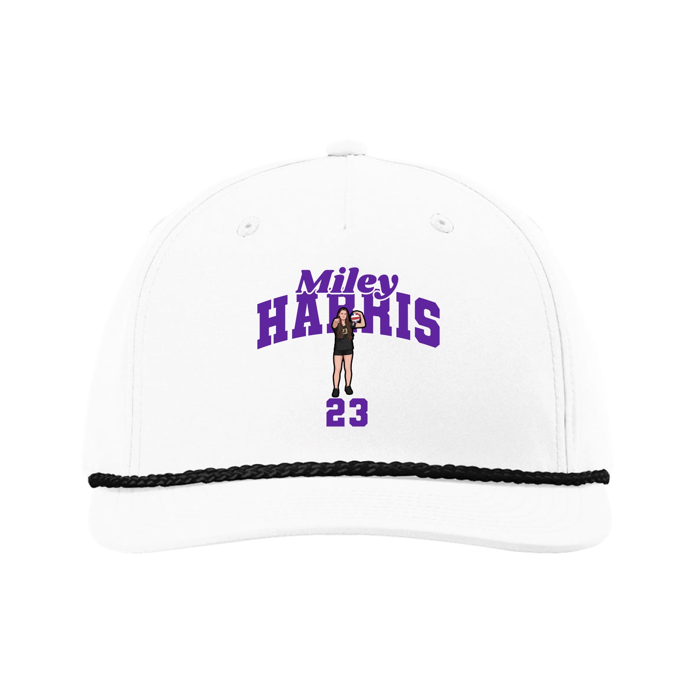 Five-Panel Classic Rope Cap — Signature Arch in White