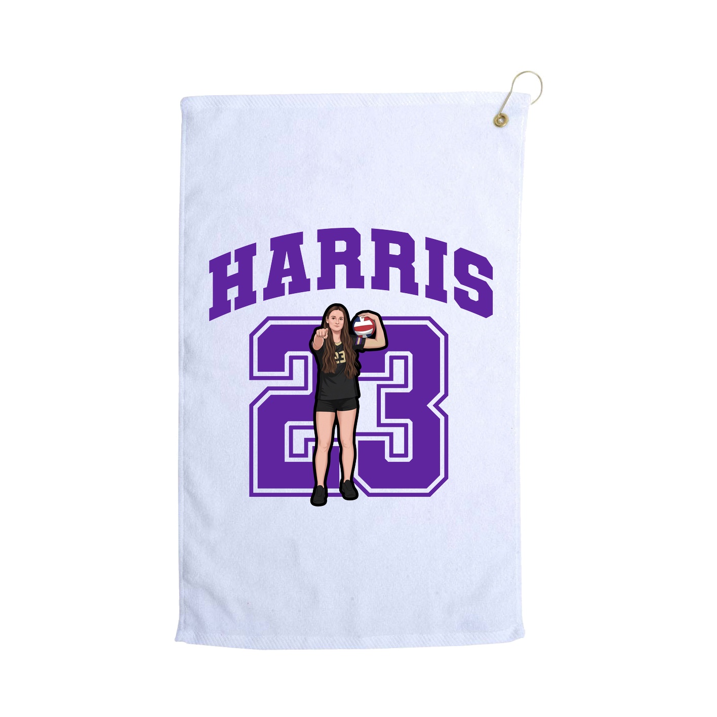 Golf Towel — Number in White