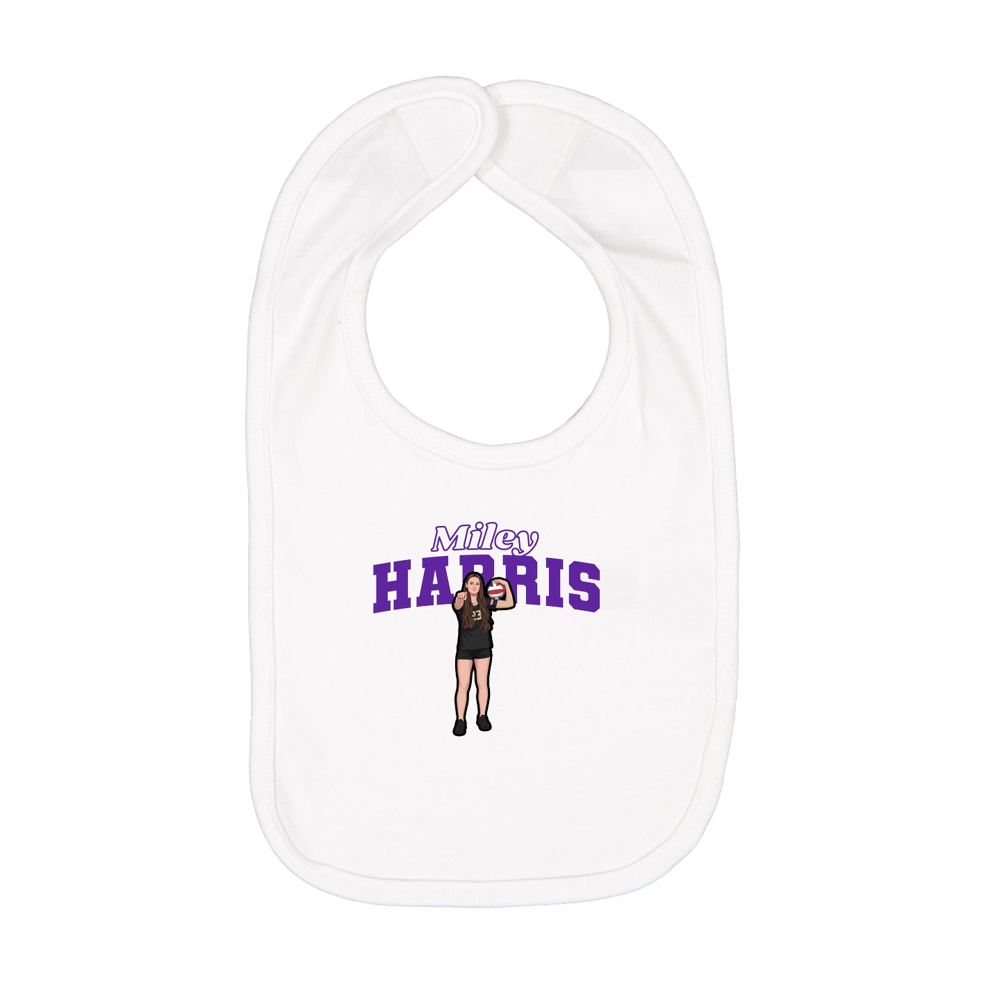 Infant Bib — Name Arch in White
