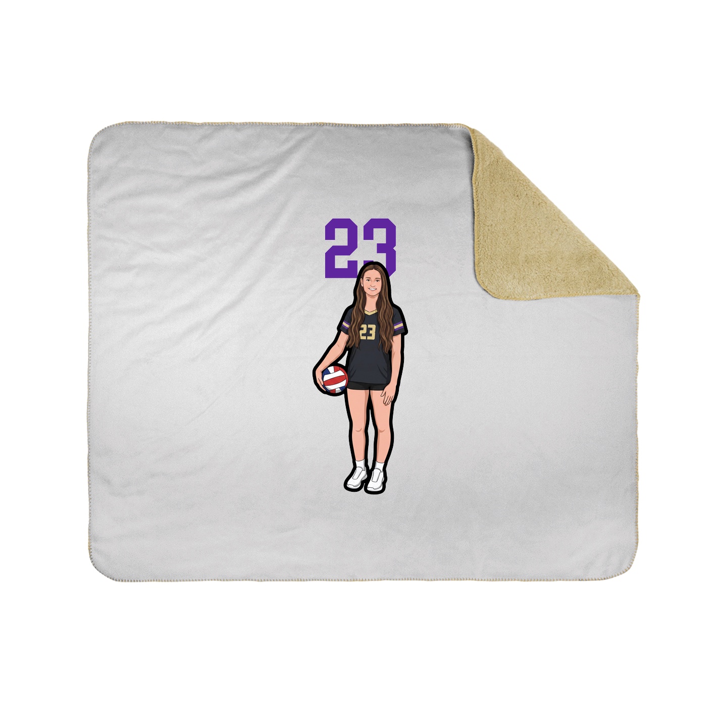 Throw Blanket — Number Top in White