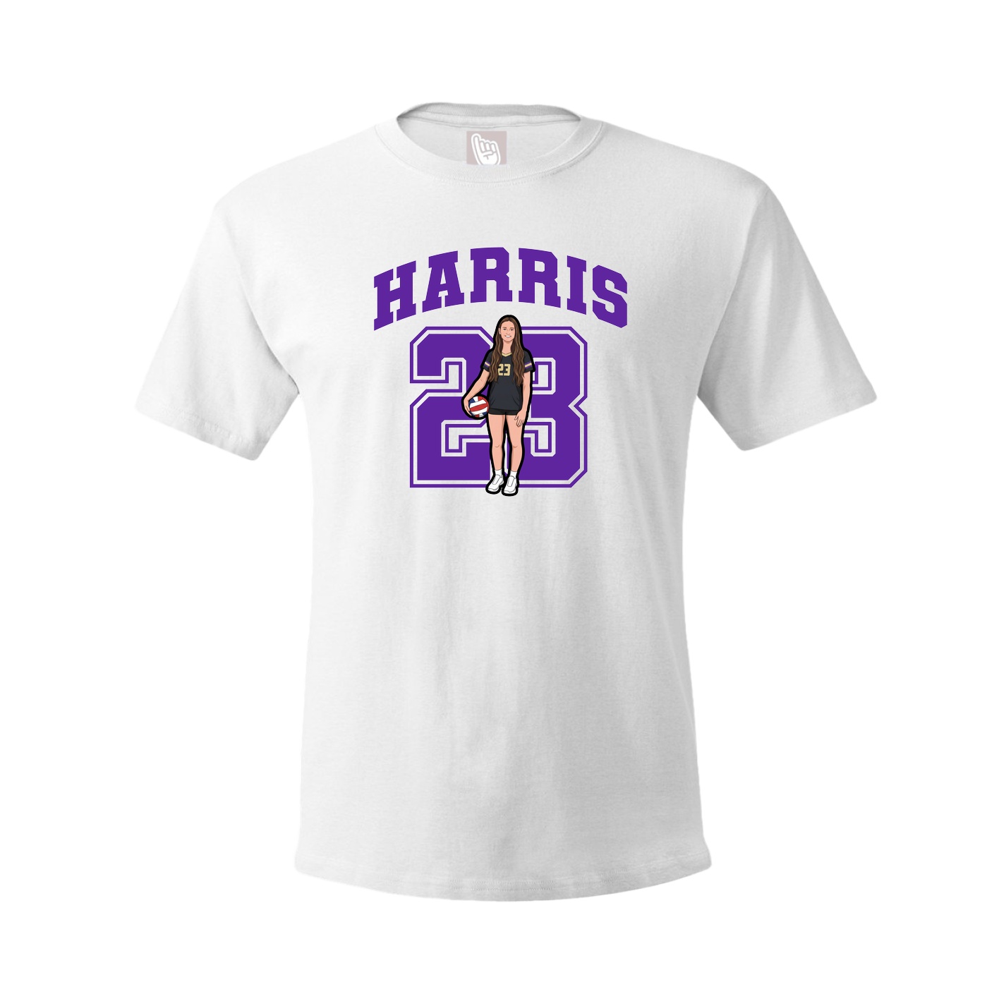 Youth Tee — Number in White