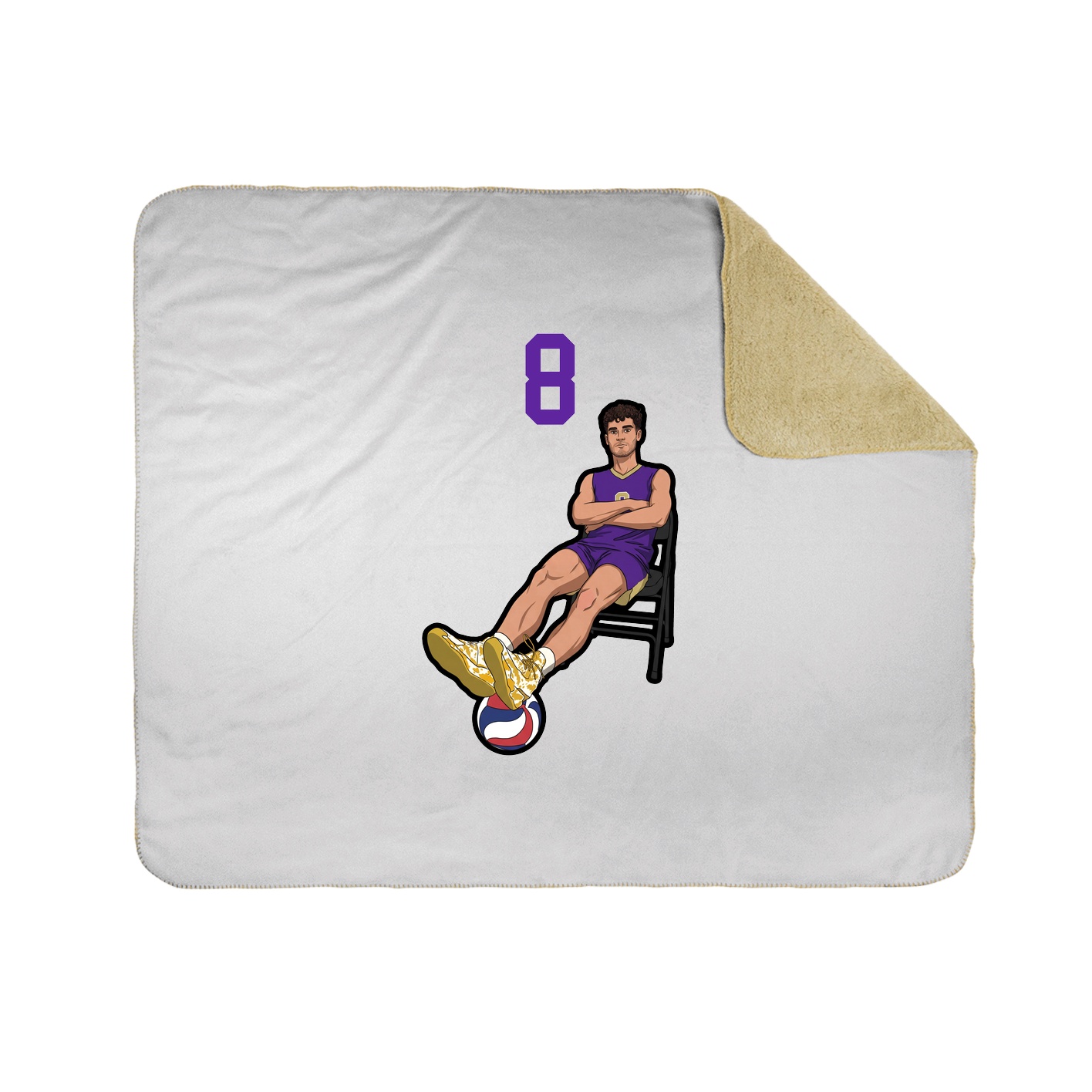 Throw Blanket — Number Top in White