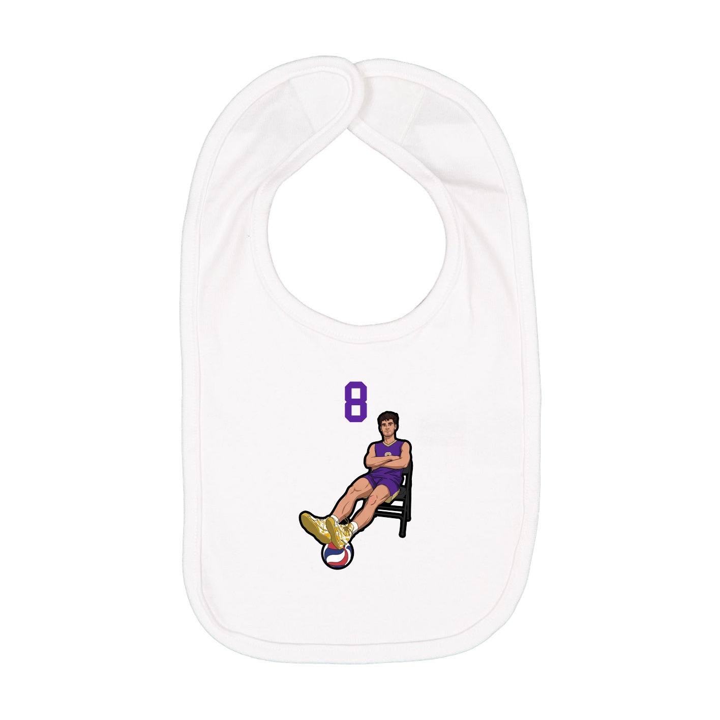 Infant Bib — Number Top in White