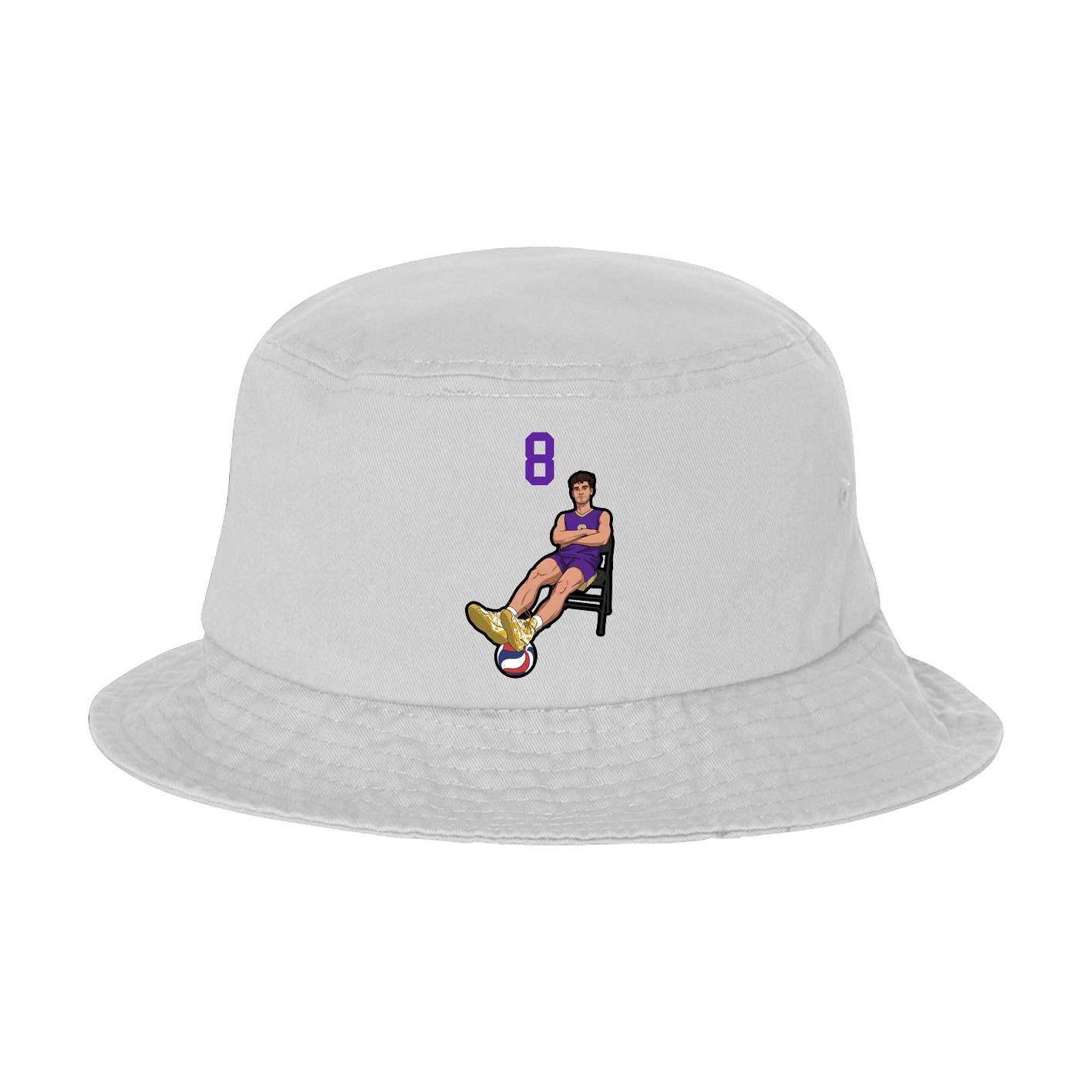 Bucket Cap — Number Top in White
