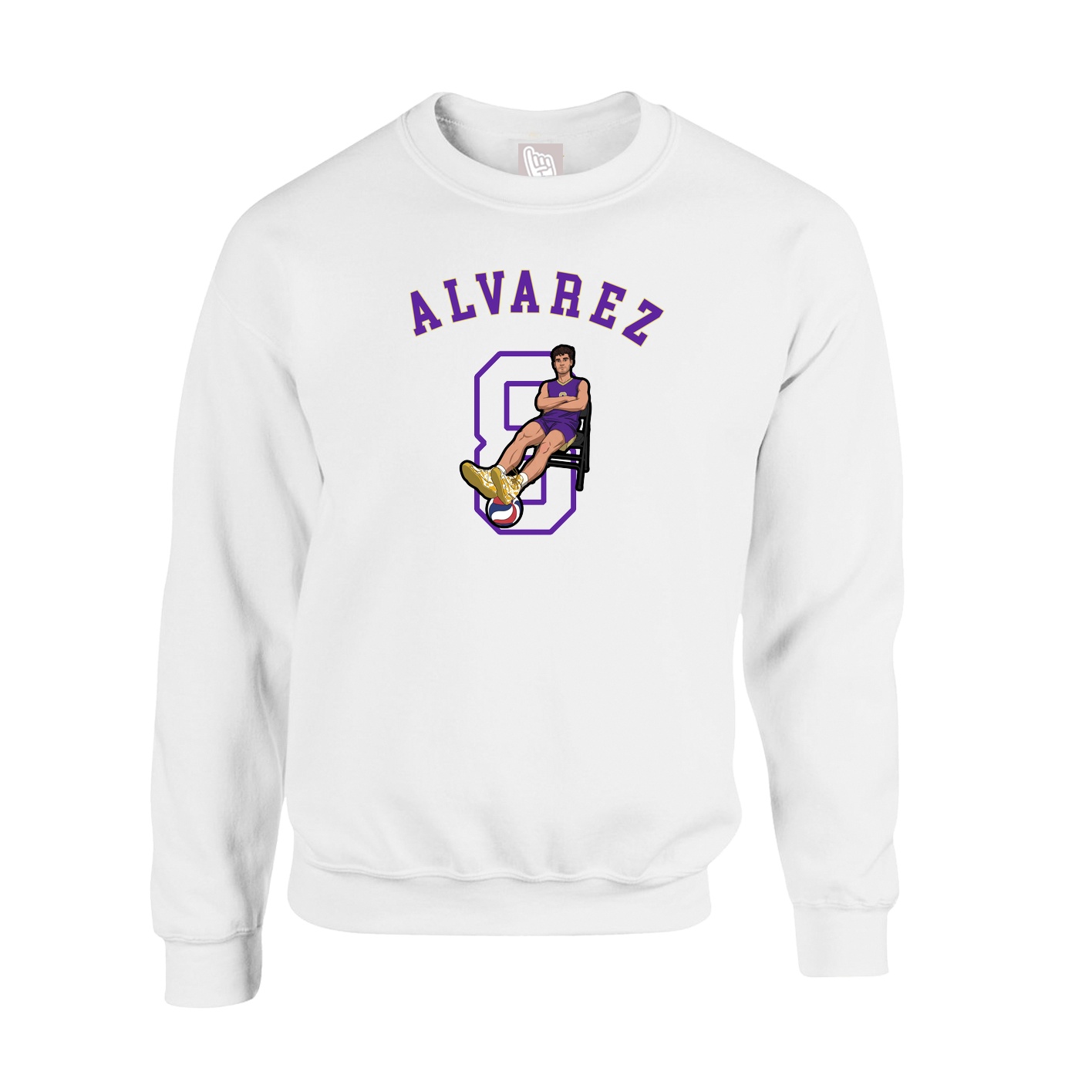 Fleece Crew — Shirsey Arch in White