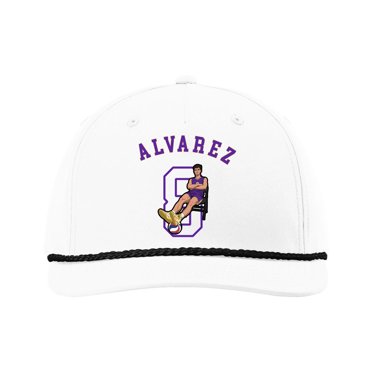 Five-Panel Classic Rope Cap — Shirsey Arch in White