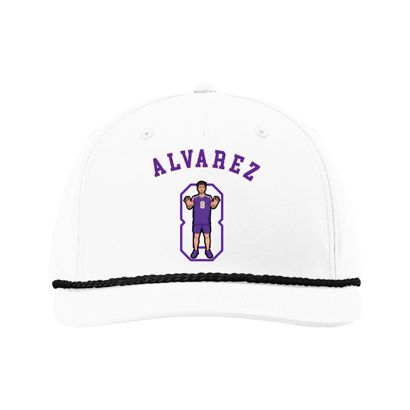 Five-Panel Classic Rope Cap — Shirsey Arch in White