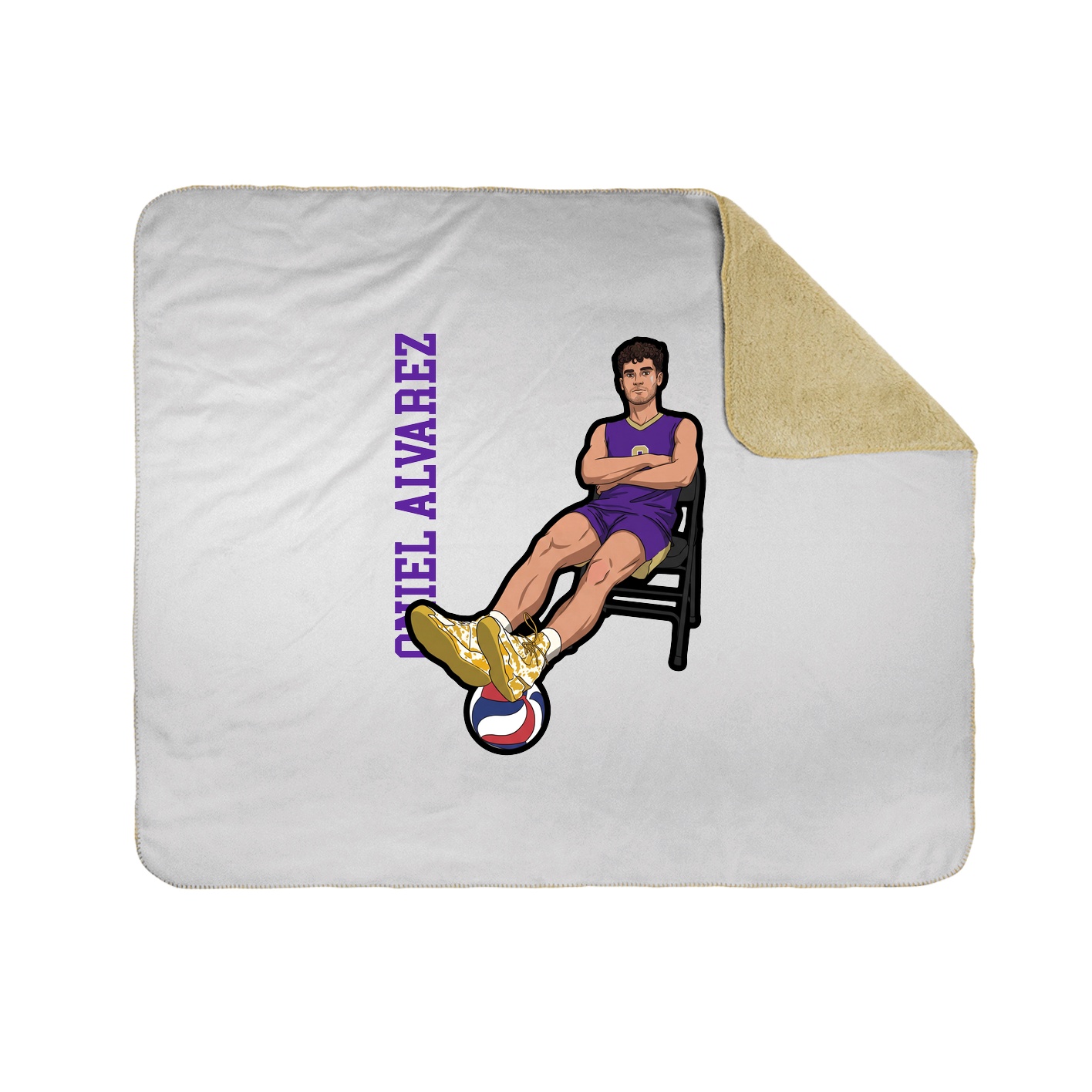 Throw Blanket — Name Vertical in White