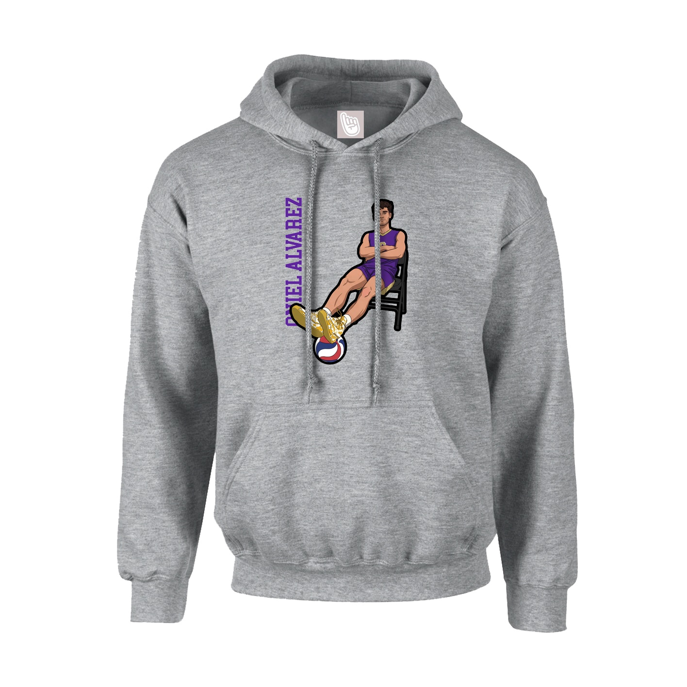 Hoodie — Name Vertical in Grey