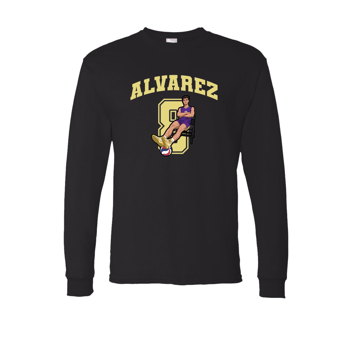 Long Sleeve Tee — Number in Black
