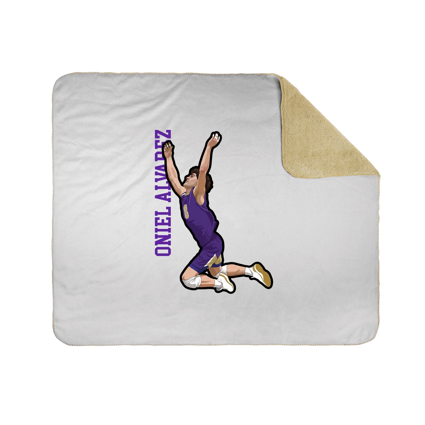 Throw Blanket — Name Vertical in White