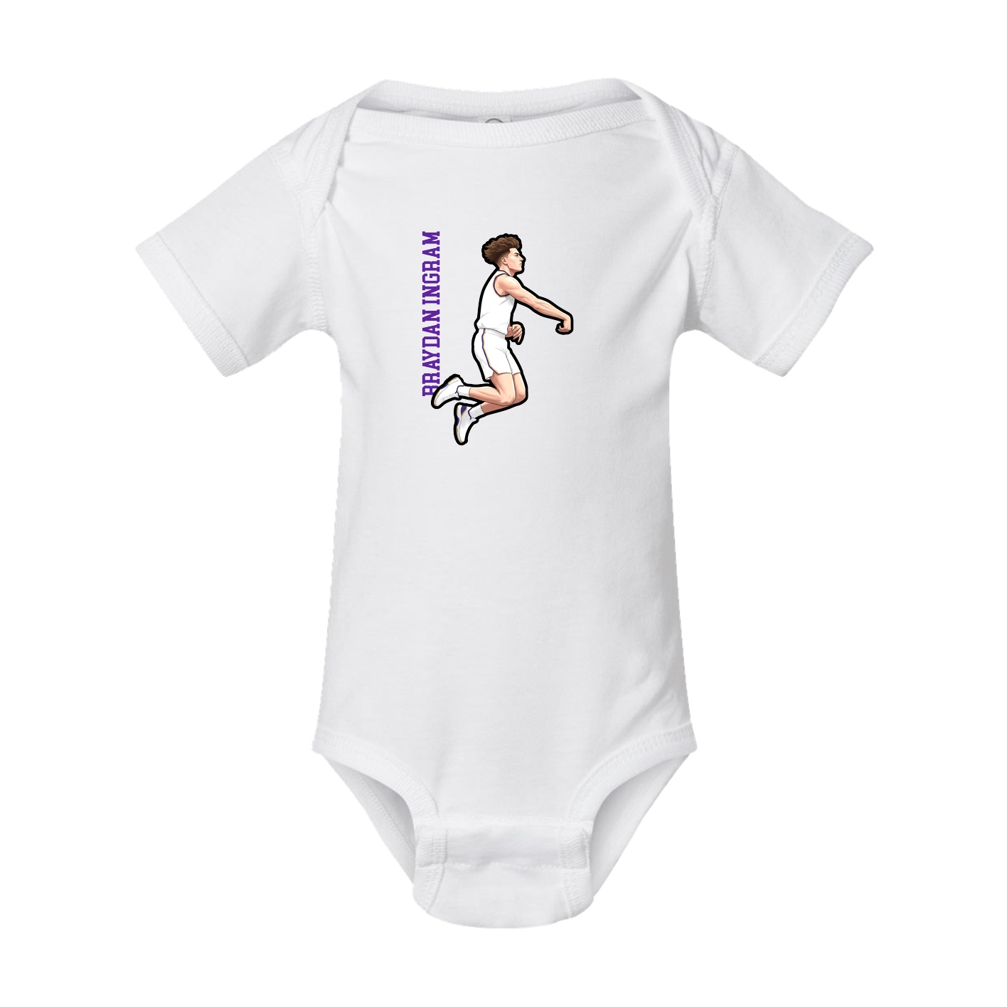 Baby Onesie — Name Vertical in White