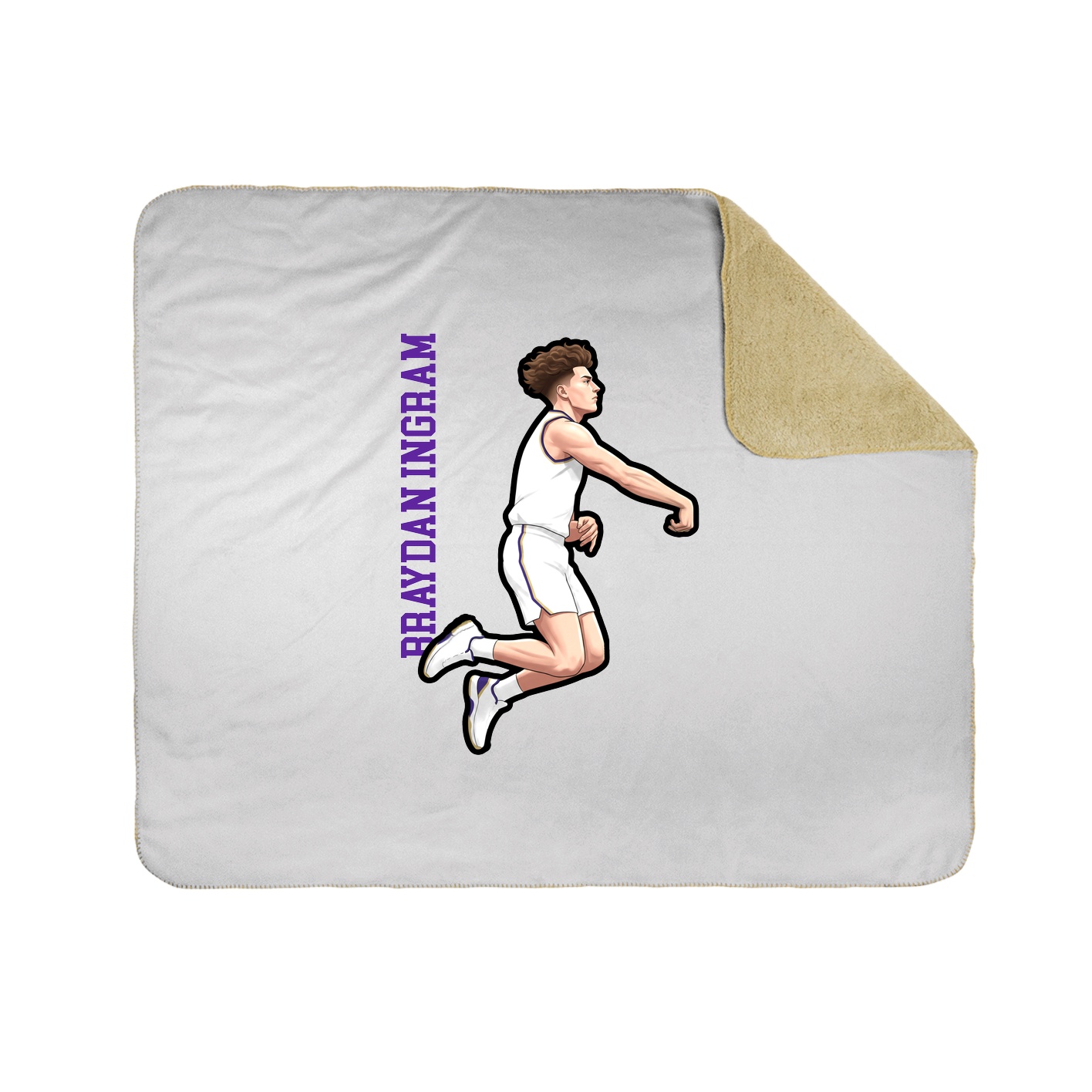 Throw Blanket — Name Vertical in White