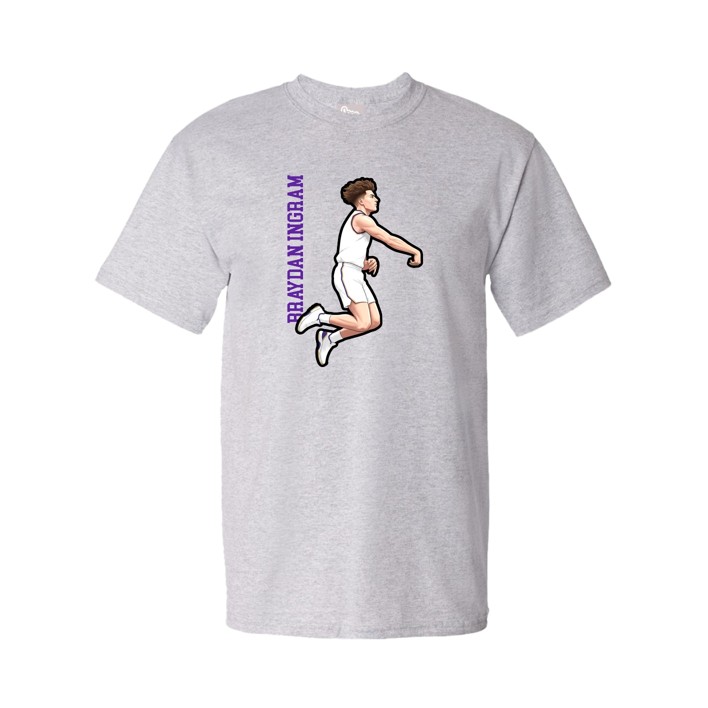 Youth Tee — Name Vertical in Grey