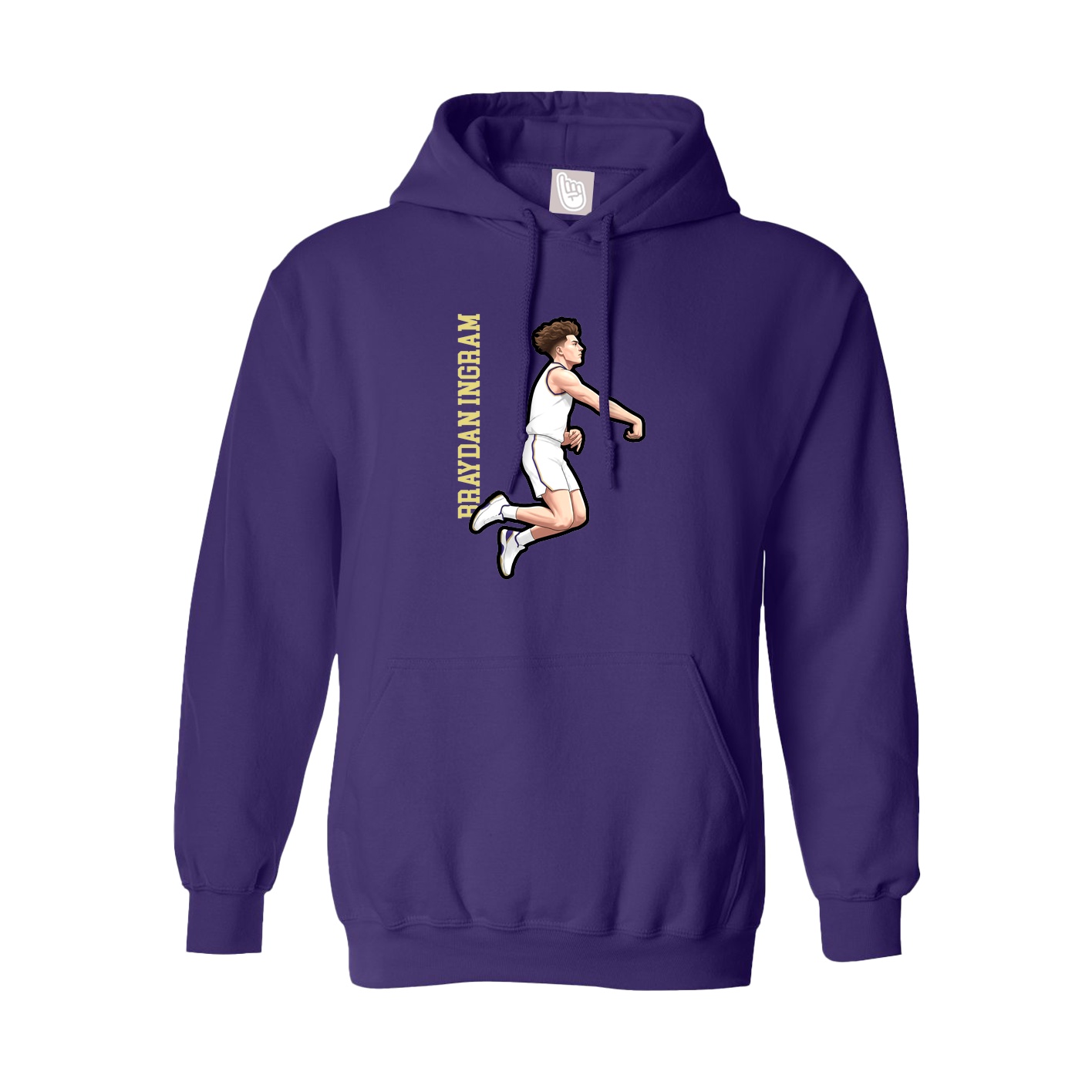Youth Hoodie — Name Vertical in Purple