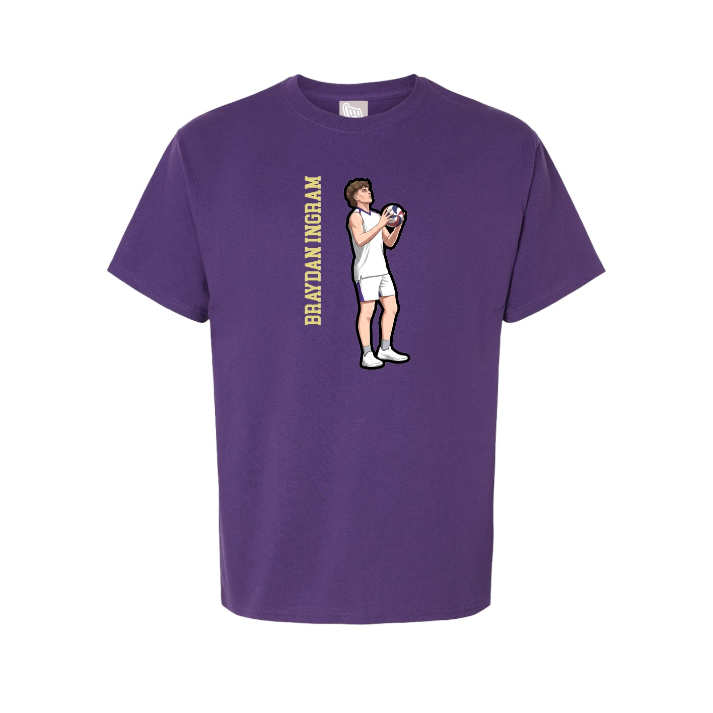Youth Tee — Name Vertical in Purple