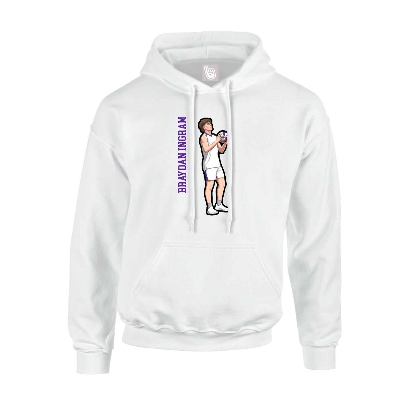 Hoodie — Name Vertical in White