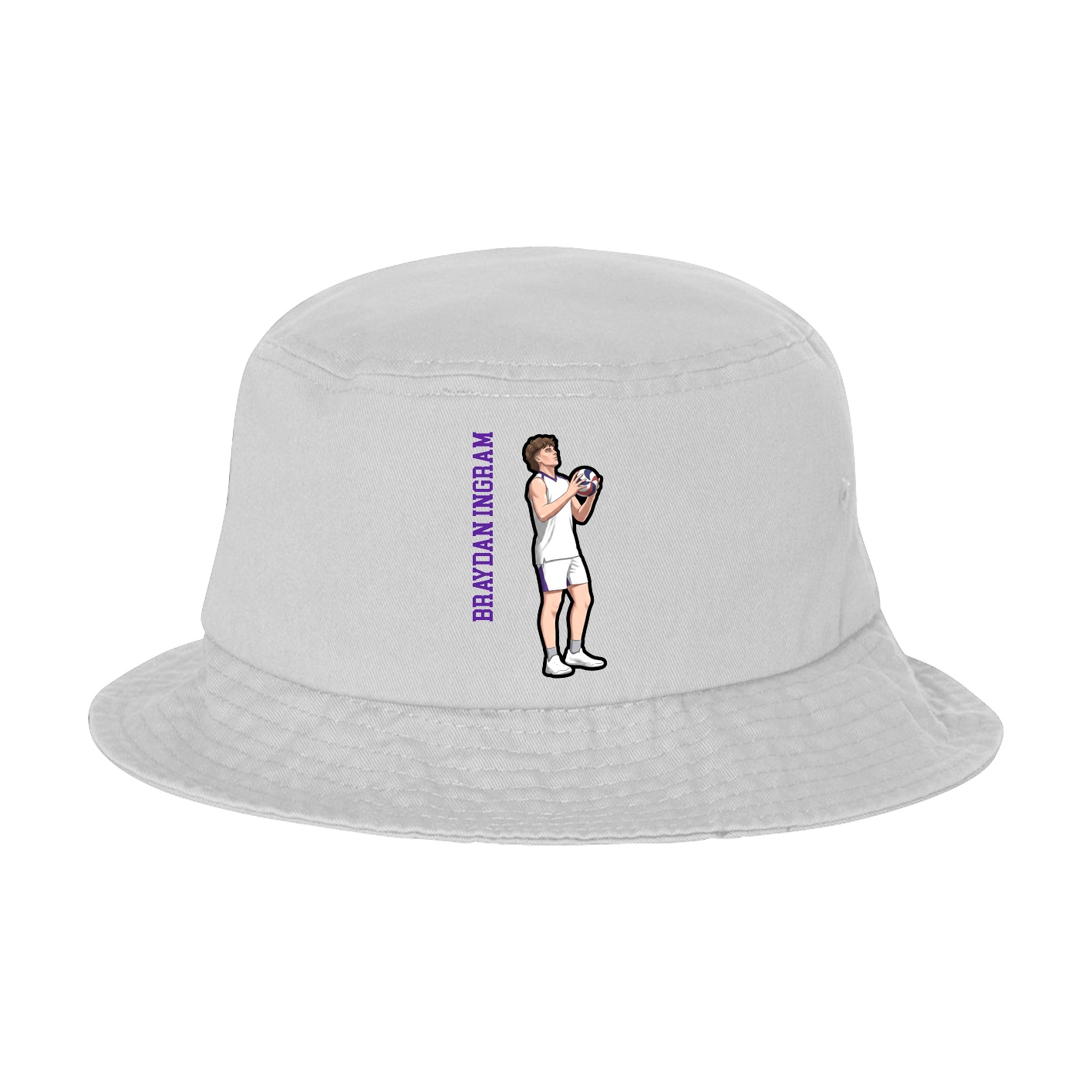 Bucket Cap — Name Vertical in White