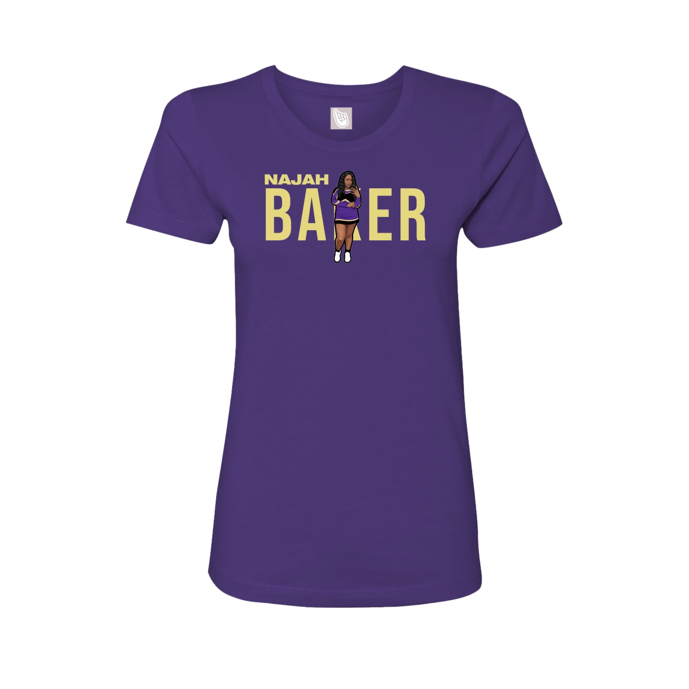 Fitted Women's Tee — Player Name in Purple
