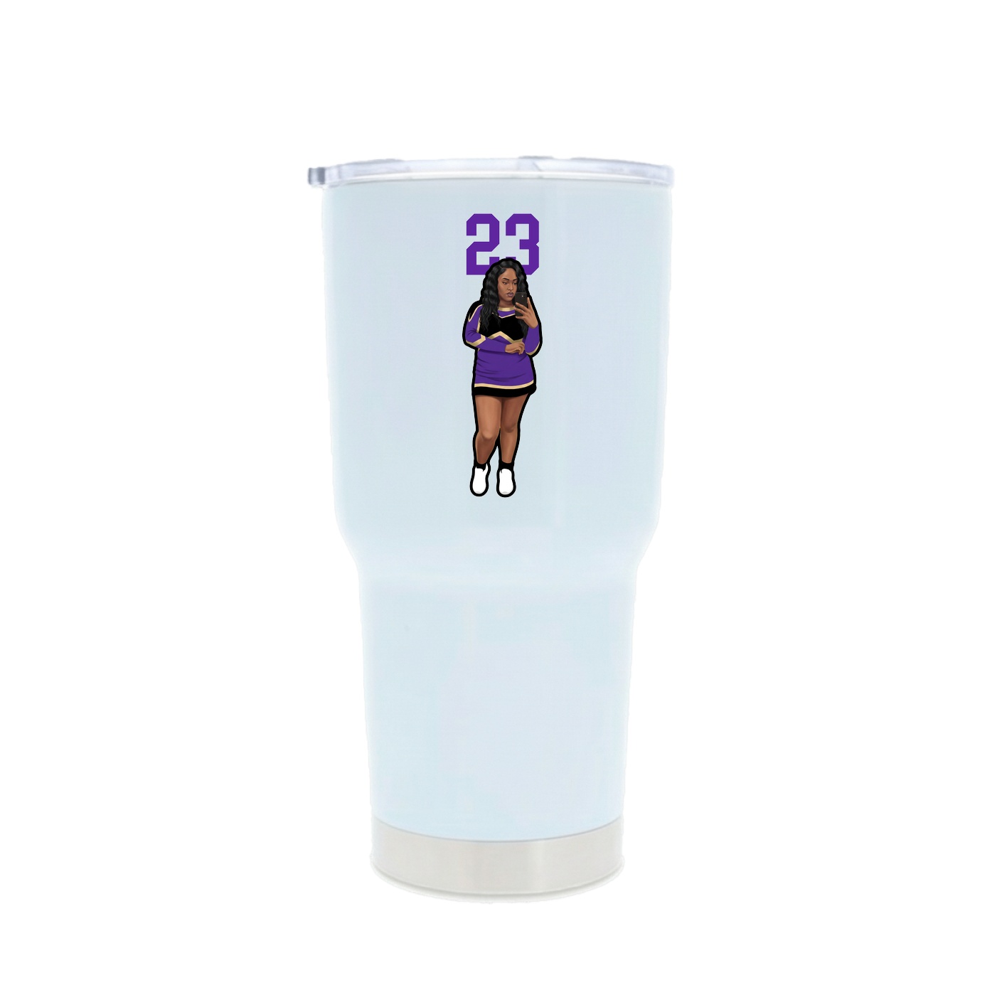 30oz Stainless Steel Tumbler — Number Top in White