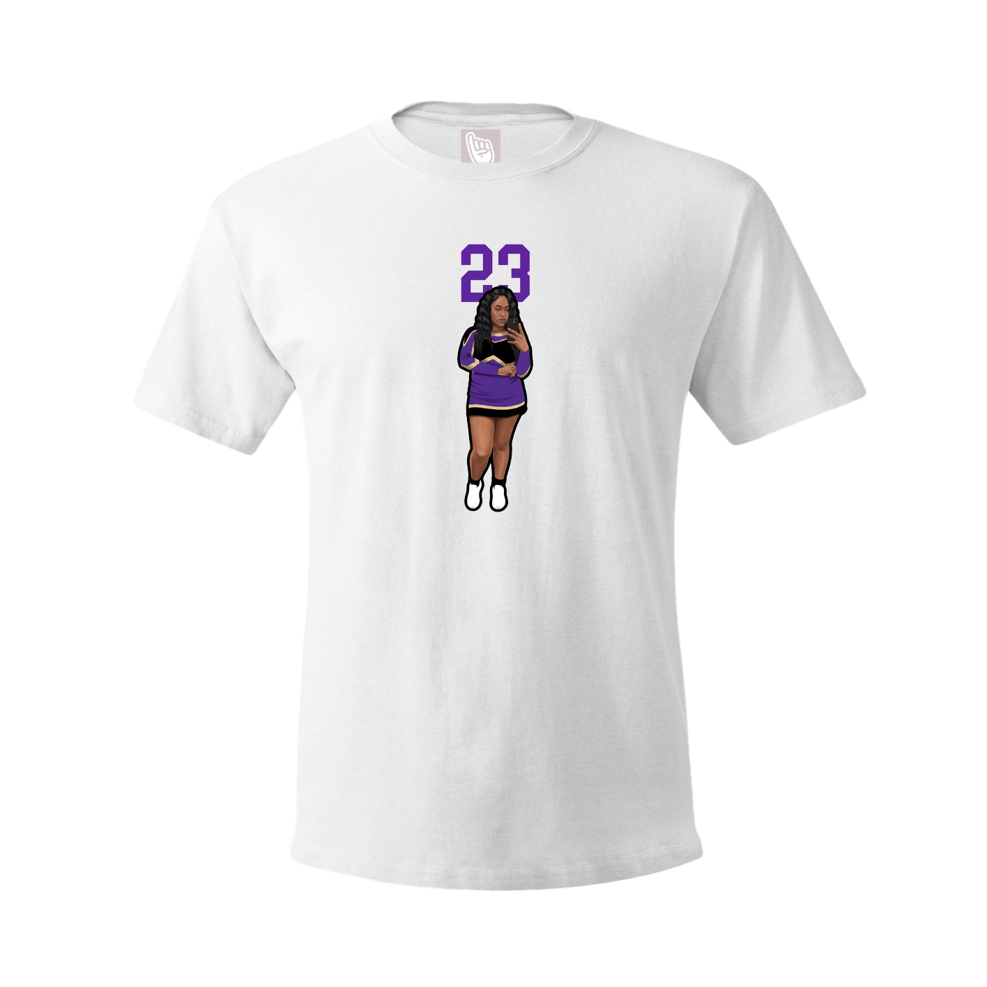 Youth Tee — Number Top in White