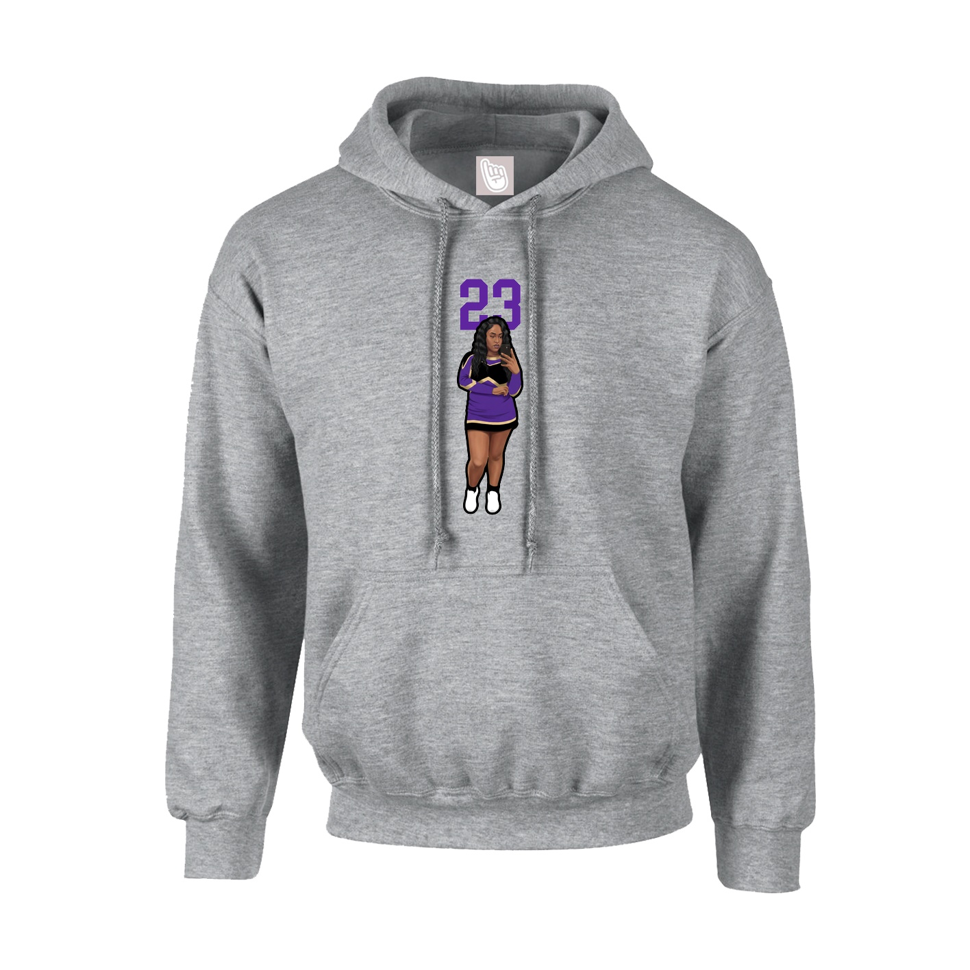 Hoodie — Number Top in Grey