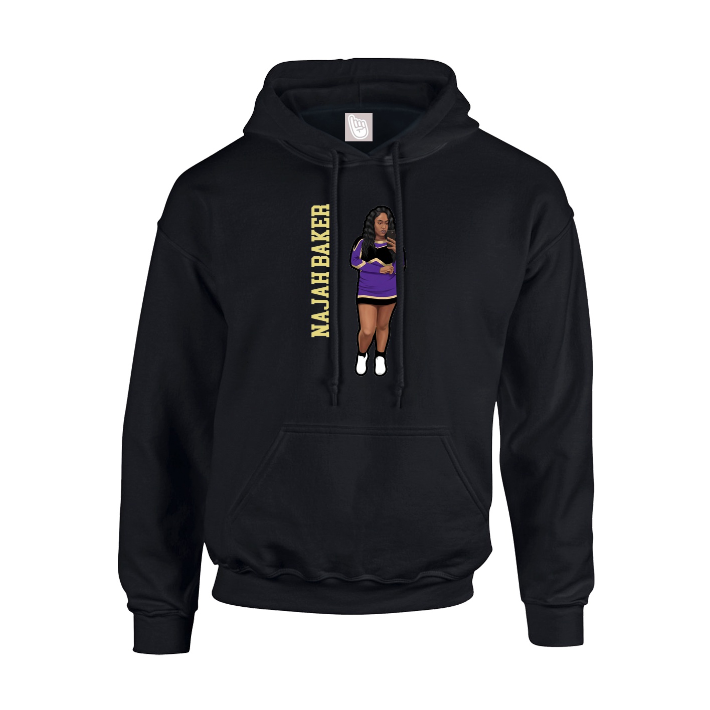 Youth Hoodie — Name Vertical in Black