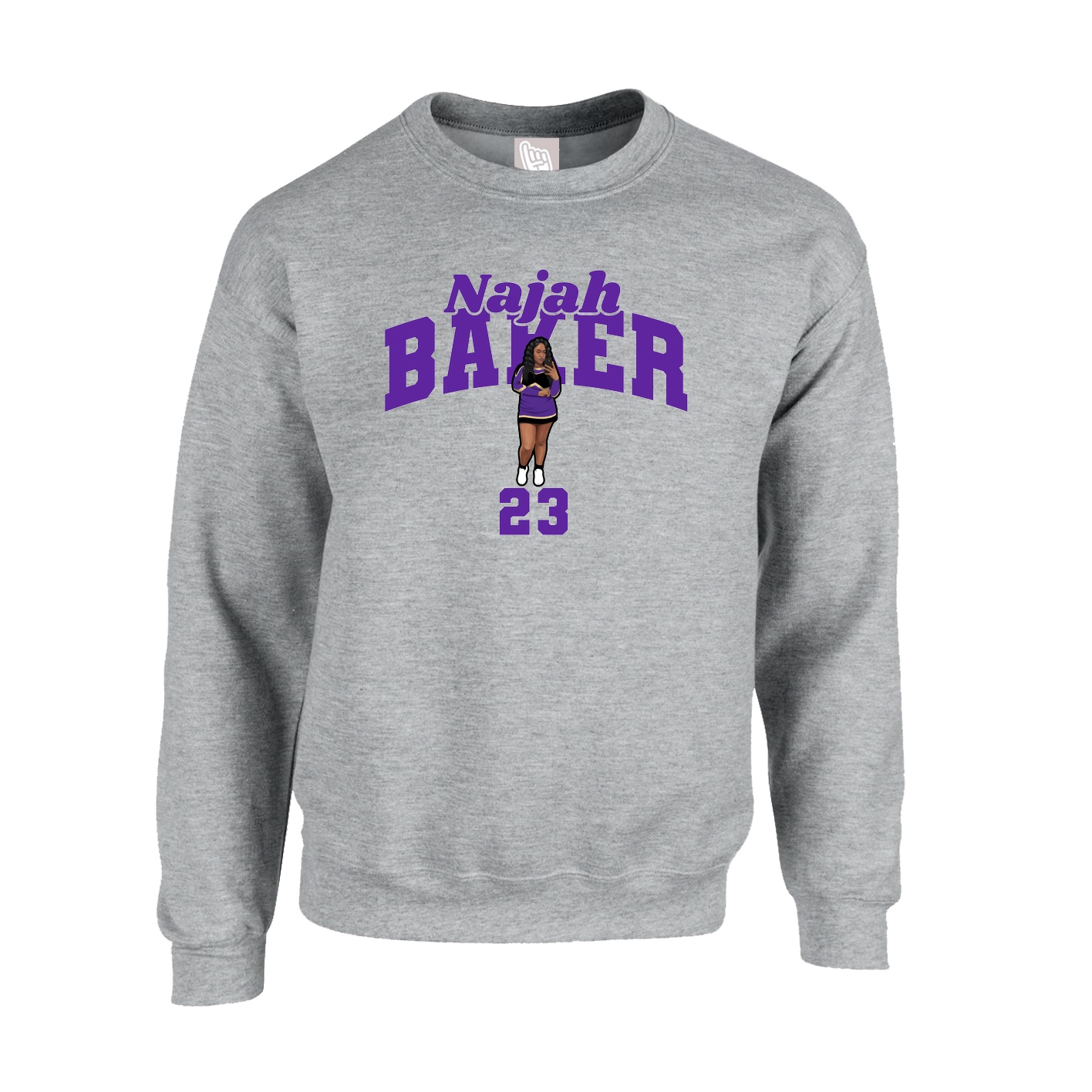Fleece Crew — Signature Arch in Grey