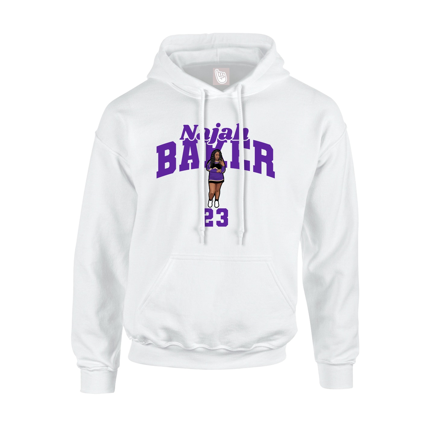 Youth Hoodie — Signature Arch in White