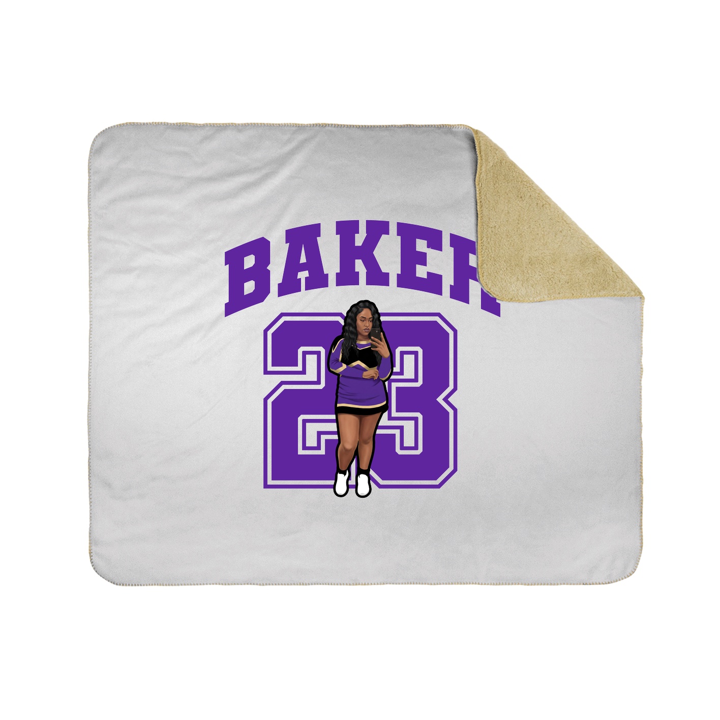 Throw Blanket — Number in White