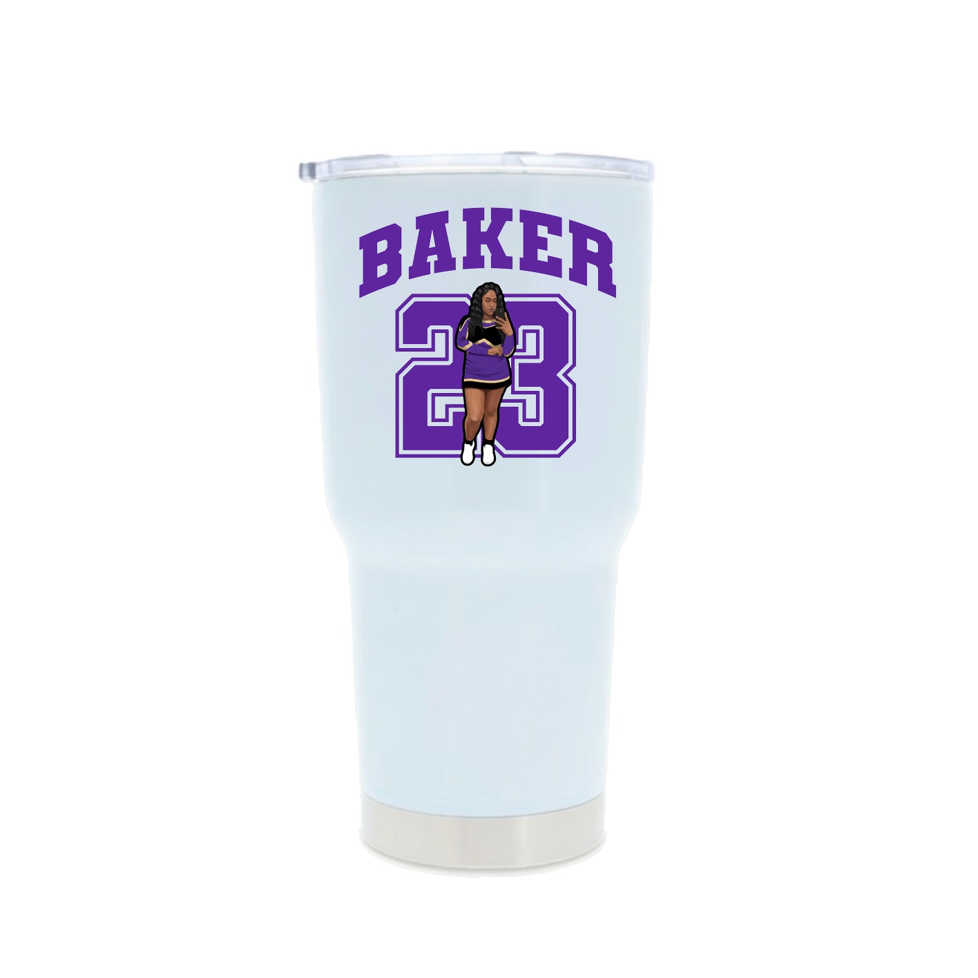30oz Stainless Steel Tumbler — Number in White