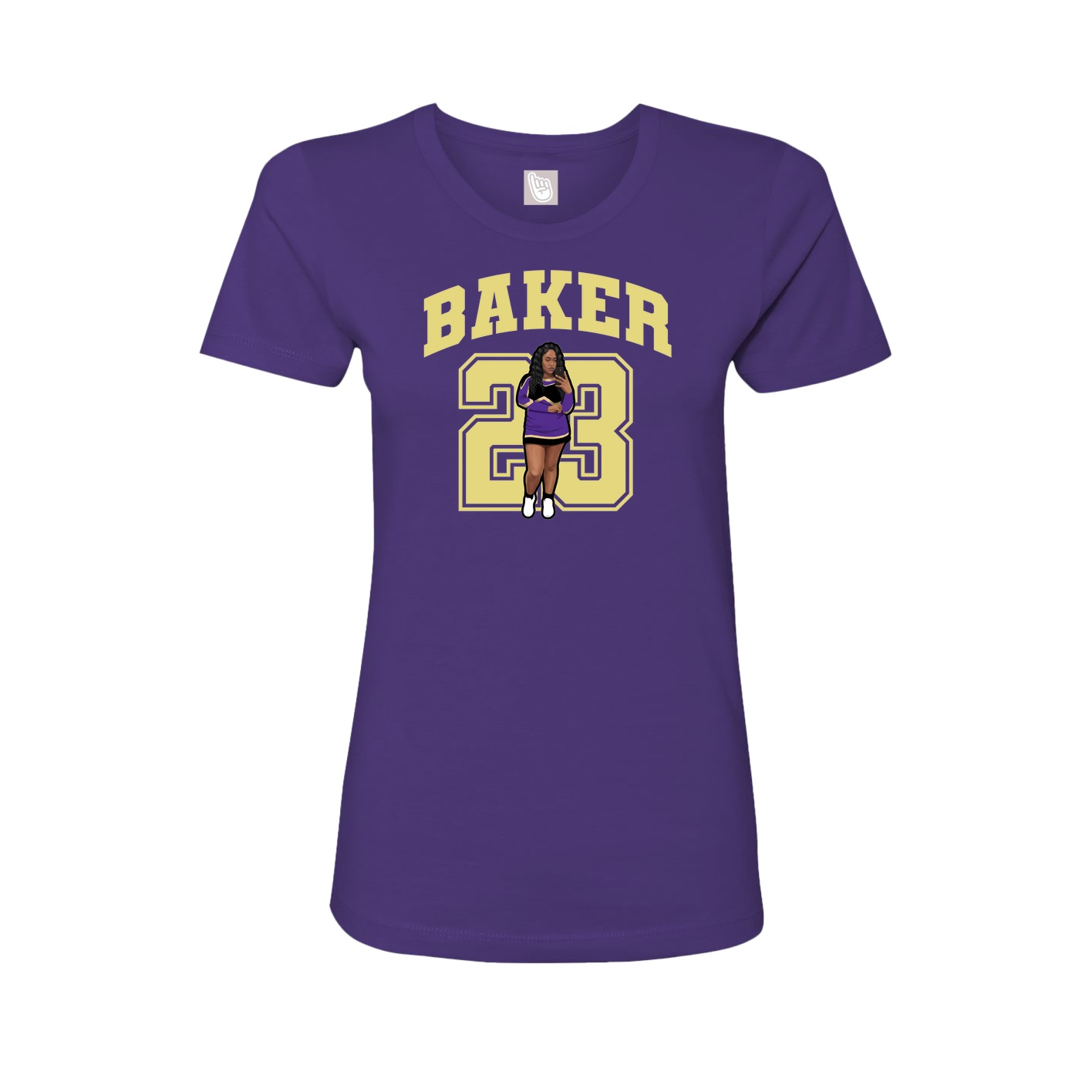 Fitted Women's Tee — Number in Purple