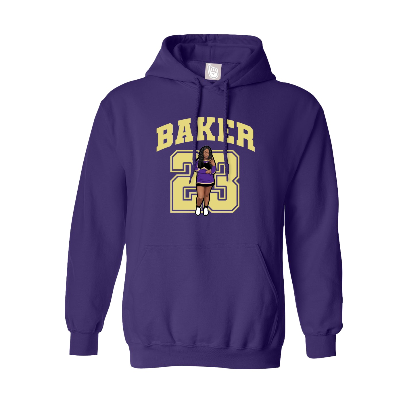 Youth Hoodie — Number in Purple