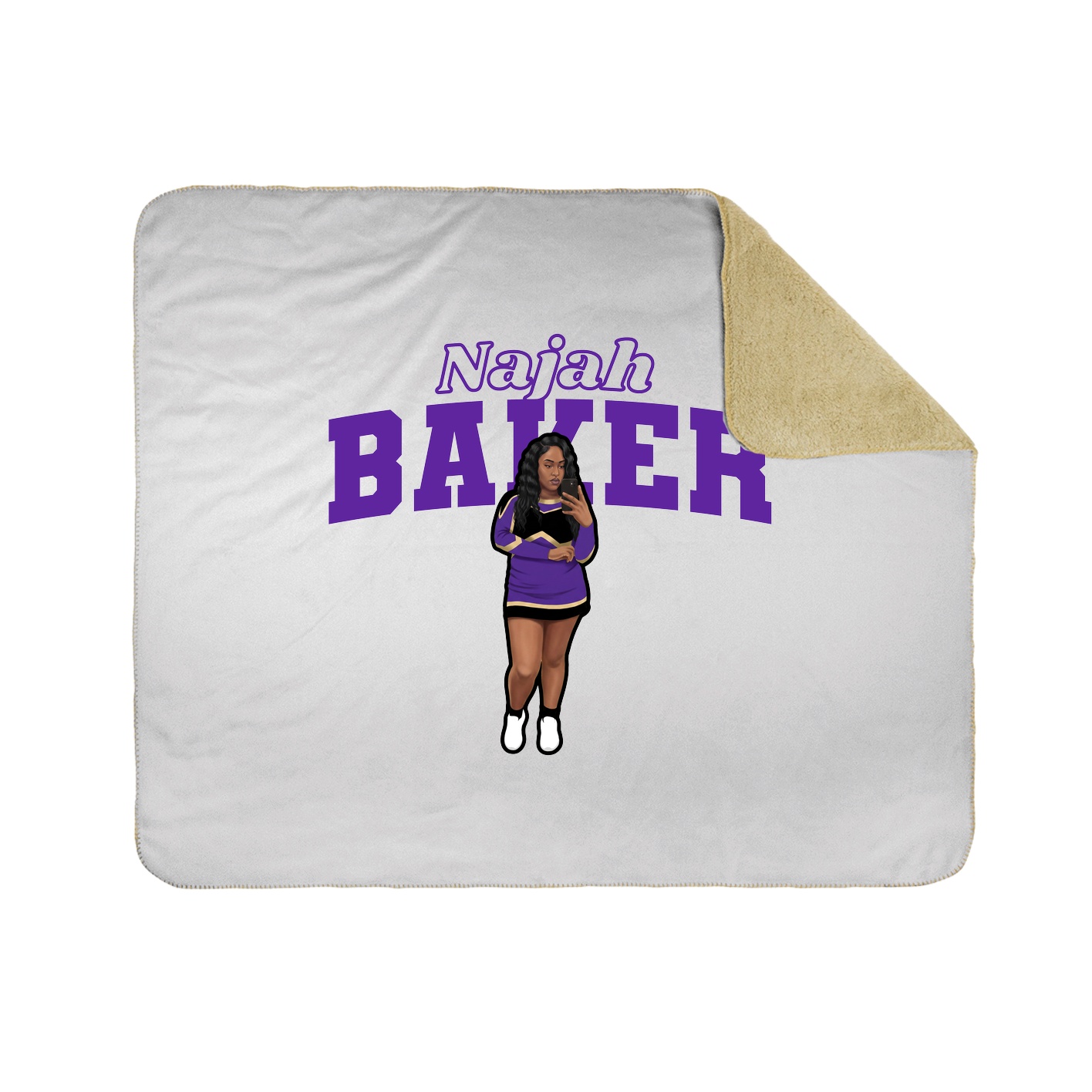 Throw Blanket — Name Arch in White