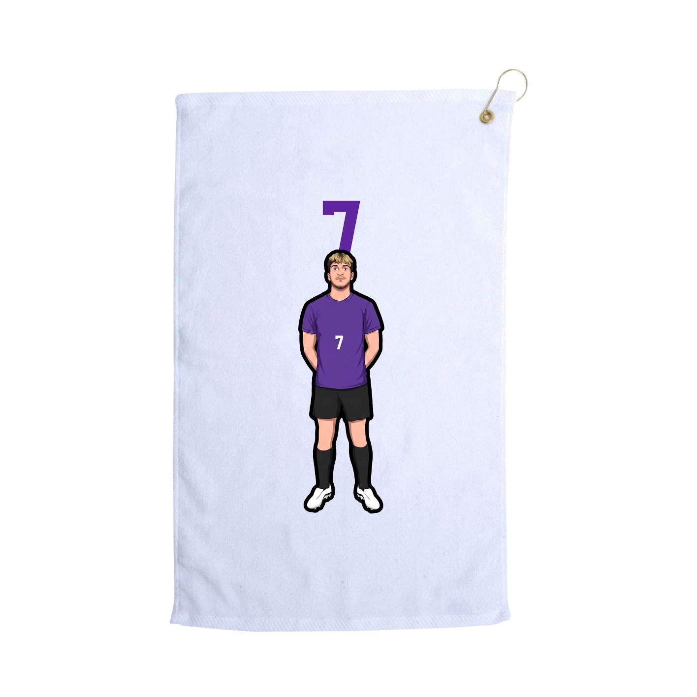 Golf Towel — Number Top in White