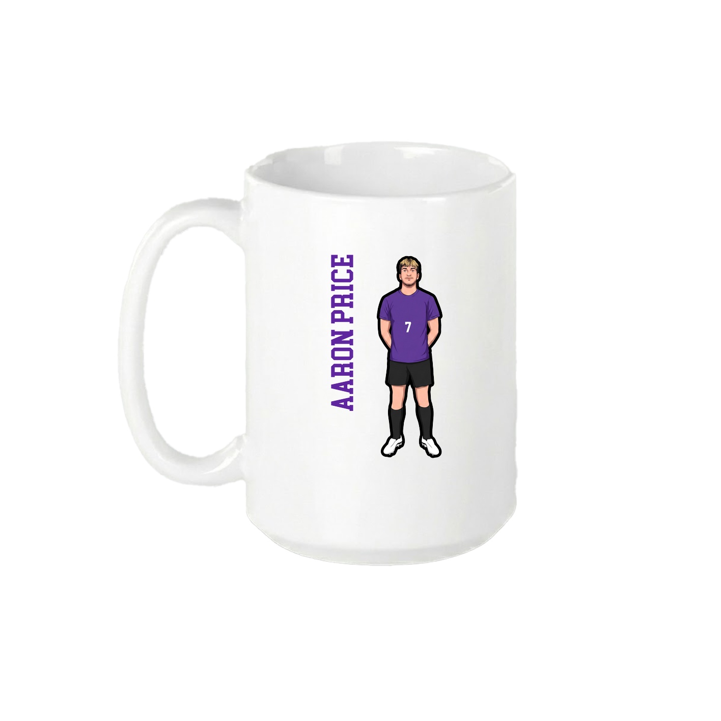 15oz Coffee Mug — Name Vertical in White