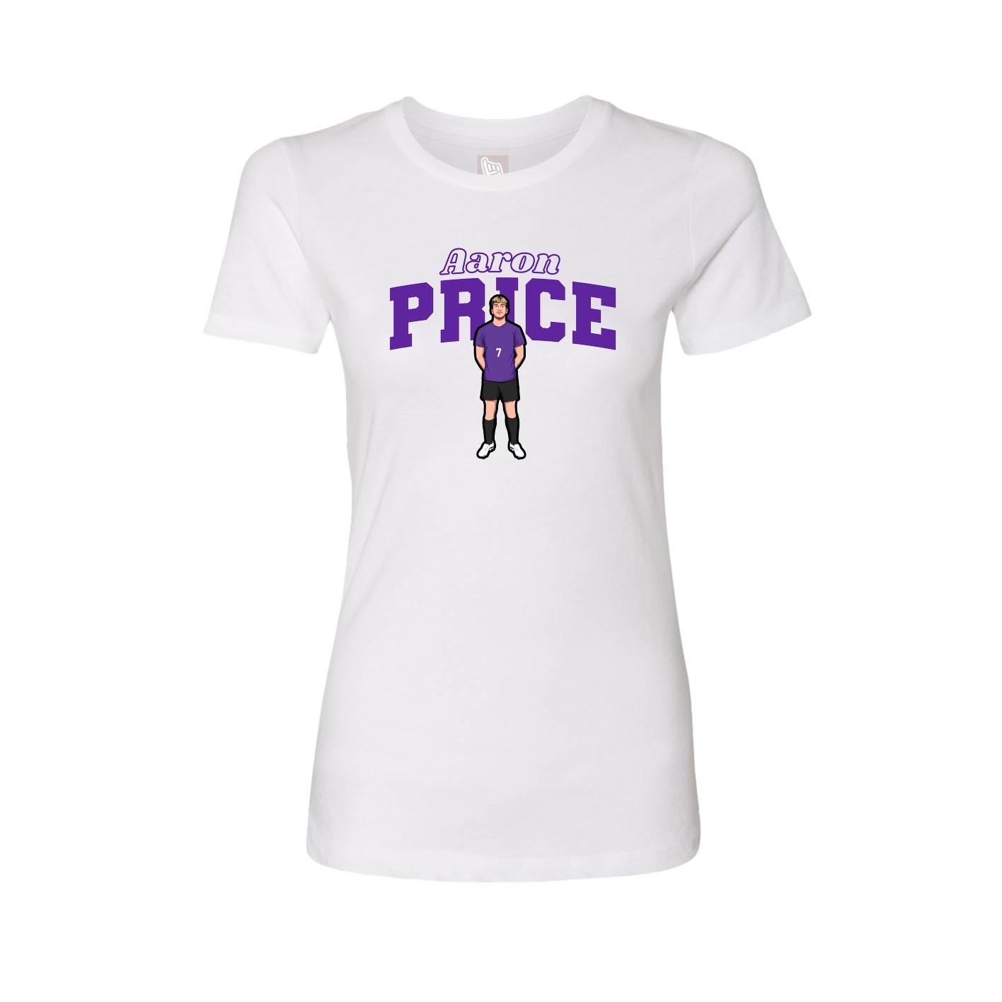 Fitted Women's Tee — Name Arch in White