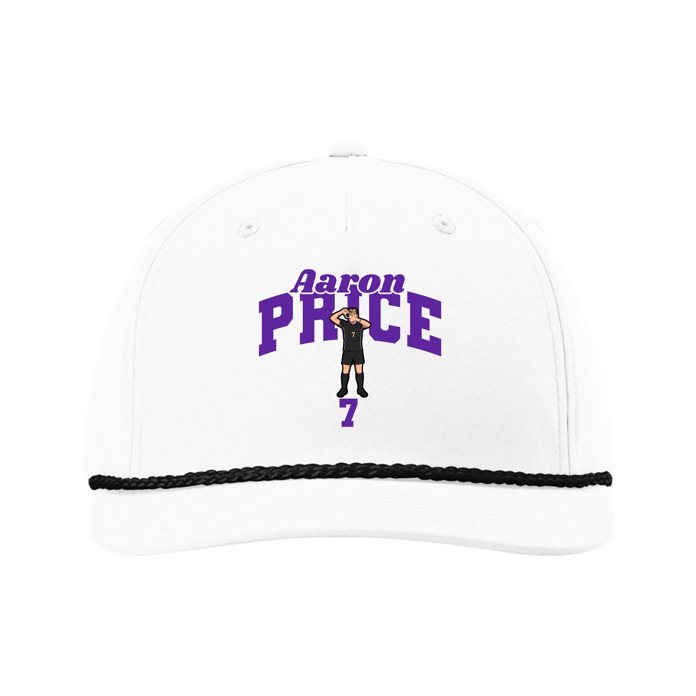 Five-Panel Classic Rope Cap — Signature Arch in White