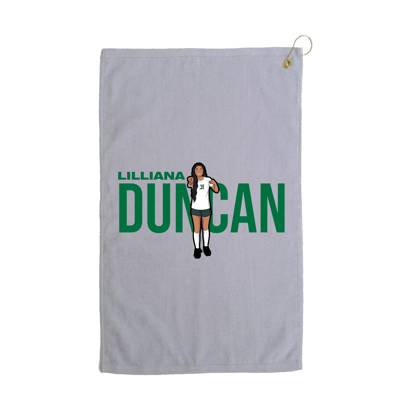 Golf Towel — Player Name in Grey