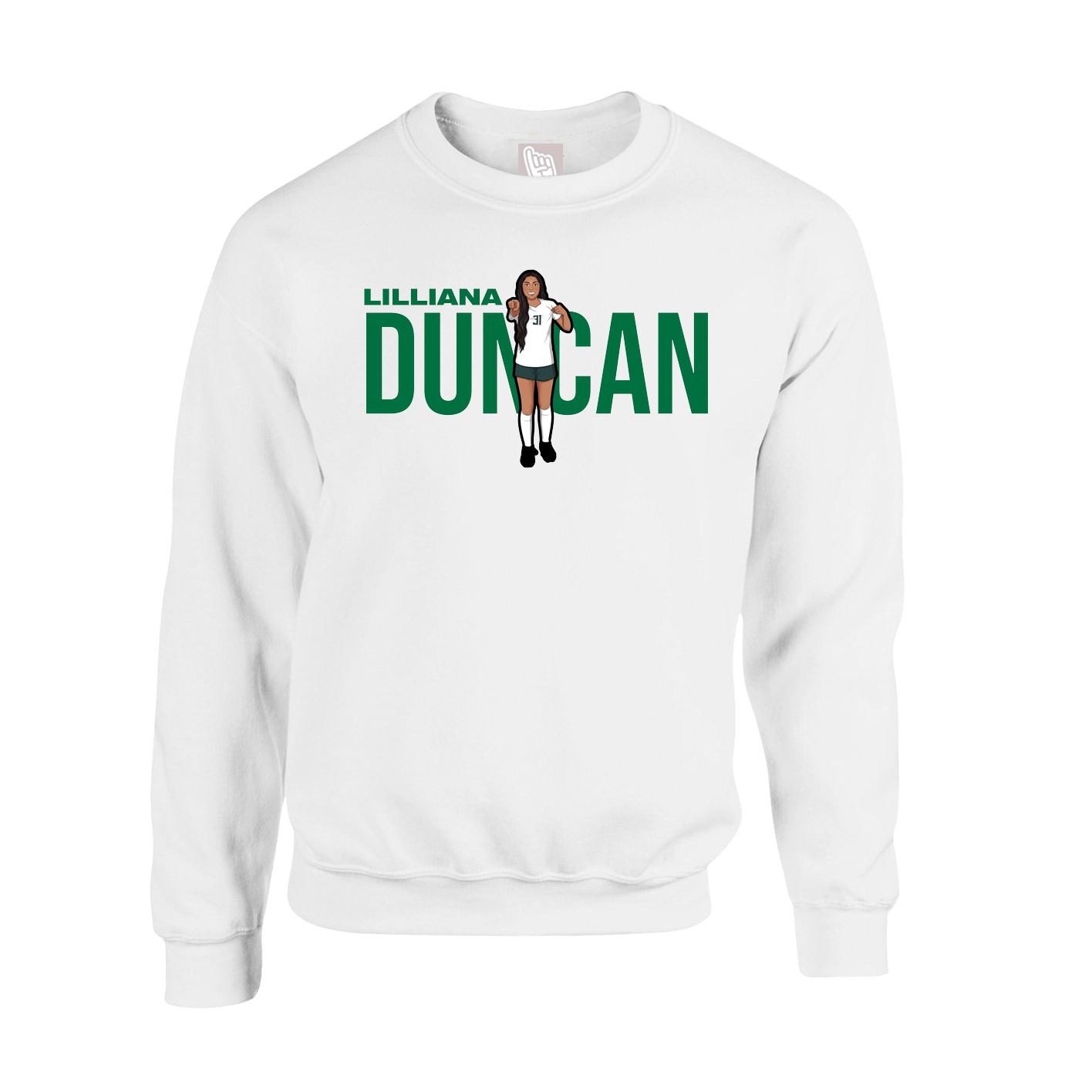 Fleece Crew — Player Name in White